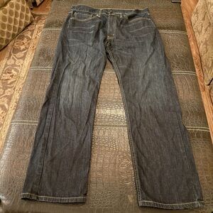 Levi's 505 Straight Jeans Womens Blue Dark Wash High Rise 36x30 Denim